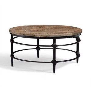 36 Inch Round Coffee Table Furniture Pottery Barn Parquet Reclaimed Wood Round Coffee Table 36 Inch Round Wood Table Interior (View 1 of 10)