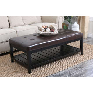 Featured Photo of 2024 Latest Leather Rectangular Ottoman Coffee Table