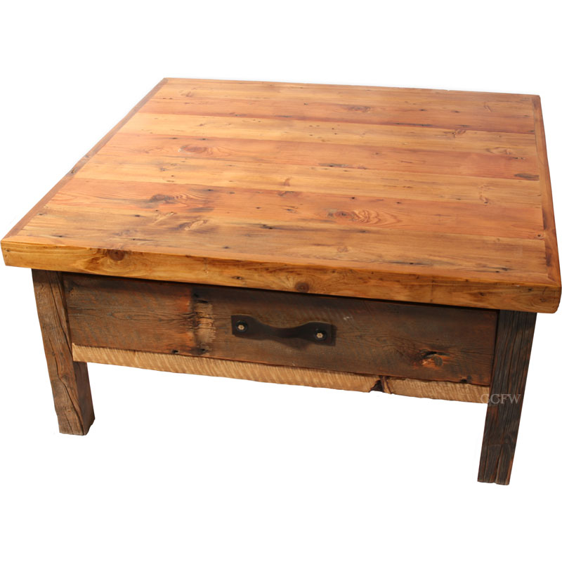 Black Mountain Drawer Square Coffee Table Rustic Cabin Lodge Coffee Cocktail (Photo 1 of 10)