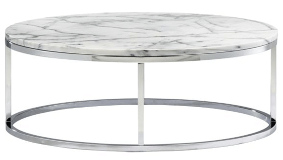 Chrome Round Coffee Table Marble On Top Round Shape Marble And Chrome Coffee Table (View 2 of 10)