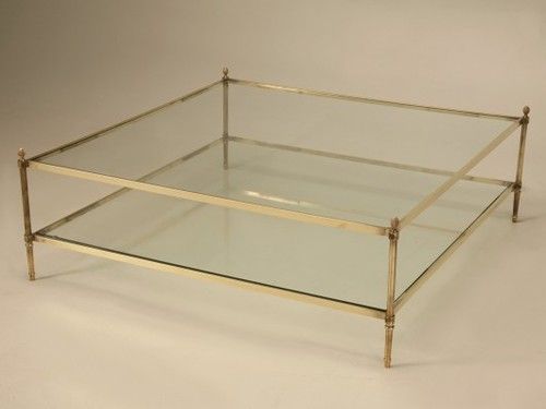 Classic Glass Coffee Table Clear Rectangle Shape Glass And Stainless Steel Coffee Table Contemporary Modern Designer (View 4 of 9)