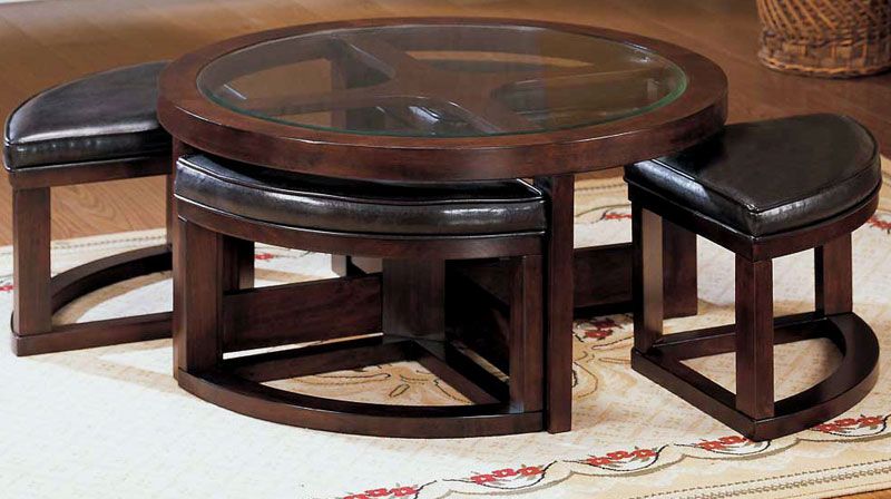 Coffee Ottoman Table Cocktail Table Collection With Four Seats By Home Elegance Furniture Is A Great Addition To Your Living Room Furniture (Photo 3 of 9)