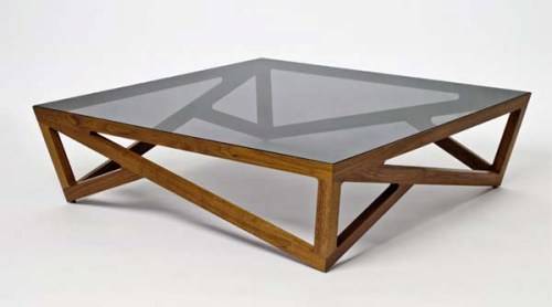 Coffee Tables Glass And Wood But Also Suspends A Woven This Circular Washed Tobacco Wood Furniture Recycled Wood Cat Hammock Below So You (Photo 1 of 10)