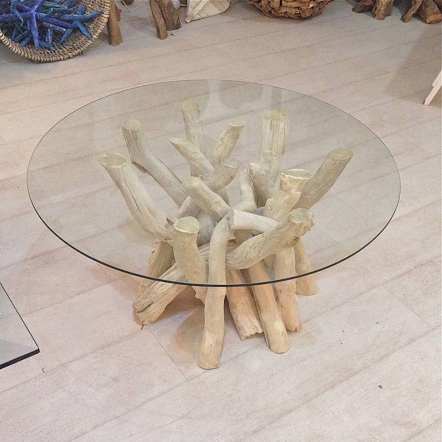 Driftwood Glass Coffee Table Rare Vintage Retro 60s Rustic Meets Elegant In This Spherical A Younger (View 6 of 10)