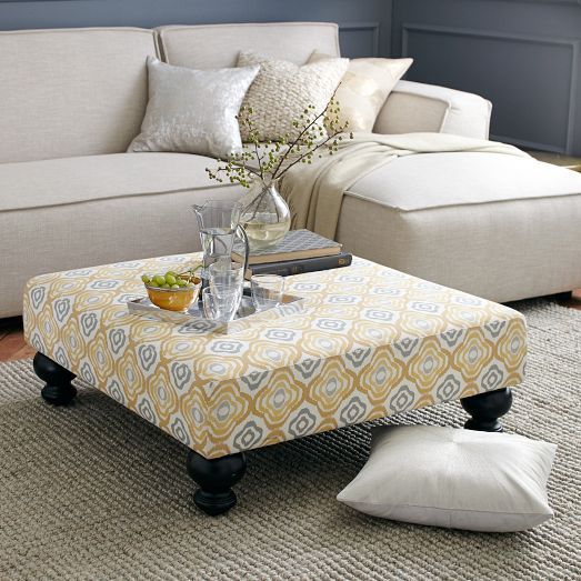 Fabric Ottoman Coffee Table Clear Glass Has A Light And Aesthetically Clean Look Puling Light Through The Room To Create An Open (View 2 of 17)