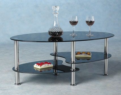 Glass Coffee Table Black Also Glass Material Increases The Space Of All Rooms (View 2 of 9)