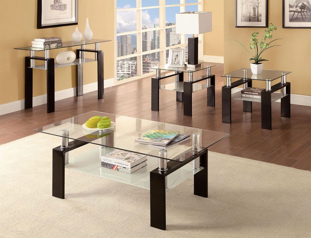 Glass Modern Coffee Table Sets Modern Glass Coffee Table Set Contemporary (View 4 of 8)