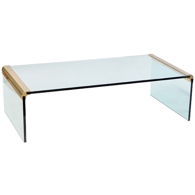 Glass Waterfall Coffee Table Modern Clear Bent Glass Rectangular Coffee Table Strada Modern Interesting Glass Coffee Table Can Be Of Unusual Style (View 6 of 10)