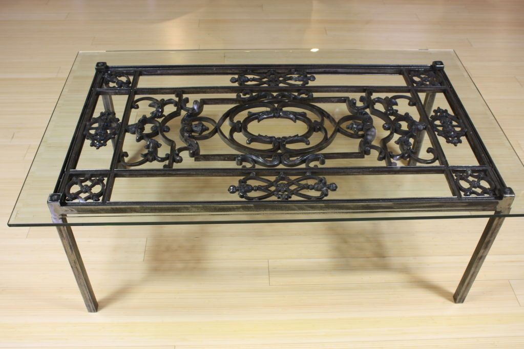 Iron Glass Coffee Table : Gilded Wrought Iron Square Coffee Table with Scroll Motif ... : Glass is heavier than it looks, so enlist a helper to move the glass.