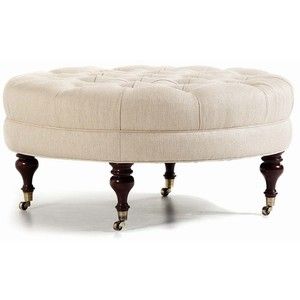 Jessica Charles Round Tufted Ottoman With Caster Legs Tufted Round Ottoman Coffee Table (View 6 of 10)