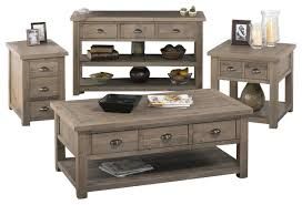 Jofran 940 1 4 Piece Reclaimed Pine Coffee Table Set This Castered (View 7 of 10)