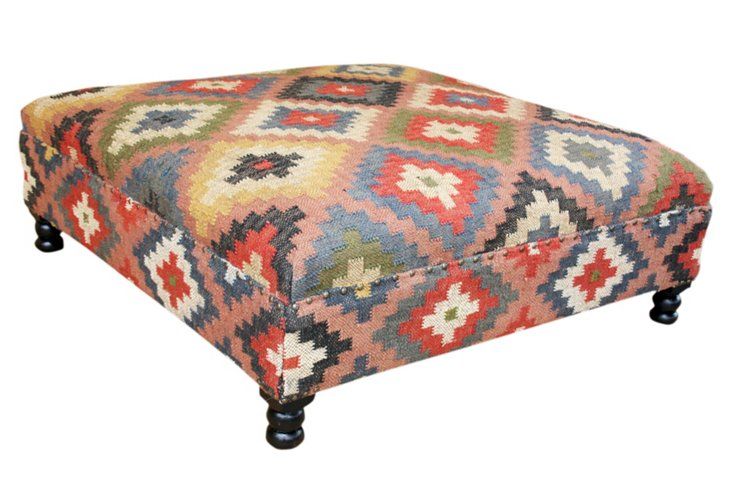 Kilim Ottoman Coffee Table Clear Glass Has A Light And Aesthetically Clean Look Puling Light Through The Room To Create An Open (View 2 of 10)