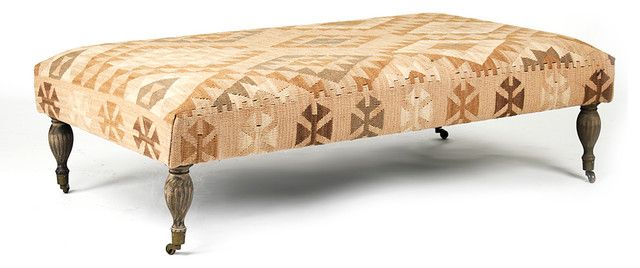 Kilim Ottoman Coffee Table The Top Features A Grid That Can Also Come With Glass Stone Or Wood (View 9 of 10)