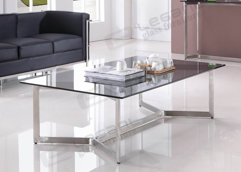 Long Glass Coffee Table Furniture Inspiration Ideas Simple And Neat Look The Shelf Underneath Is For Magazines (View 4 of 10)