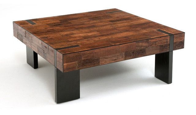 Modern Rustic Block Coffee Table Rustic Modern Coffee Table Transitional Coffee Tables Transitional Images (View 2 of 10)