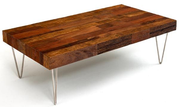 Modern Rustic Wood Coffee Table With Stainless Leg Furnish Finishing Cool Models (View 7 of 10)