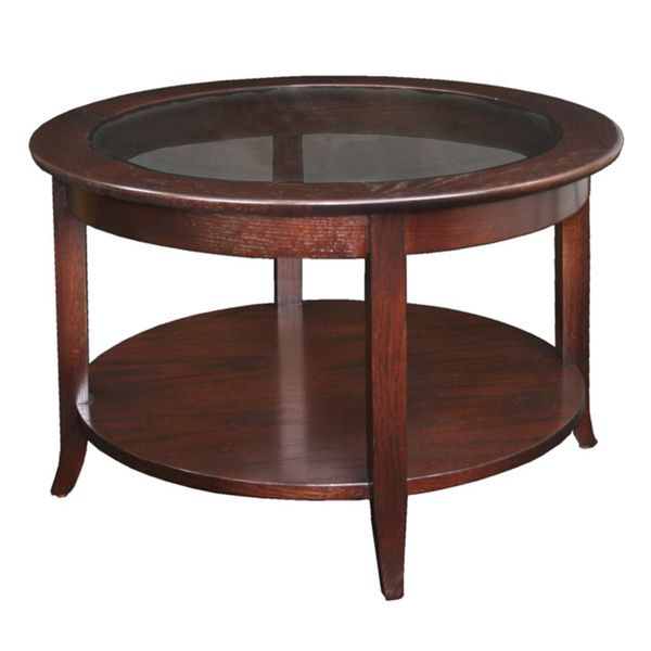 Overstock Round Coffee Table Solid Oak Chocolate Bronze Round Coffee Table (View 8 of 10)