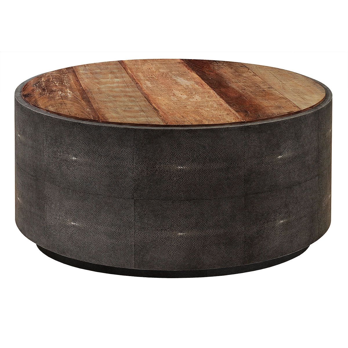 Reclaimed Wood Crosby Round Coffee Table Wooden Round Coffee Table (View 3 of 10)