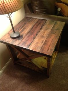Rustic X End Table With Lamp My Husband Made These Rustic End Tables From A Plan Off  (View 8 of 8)