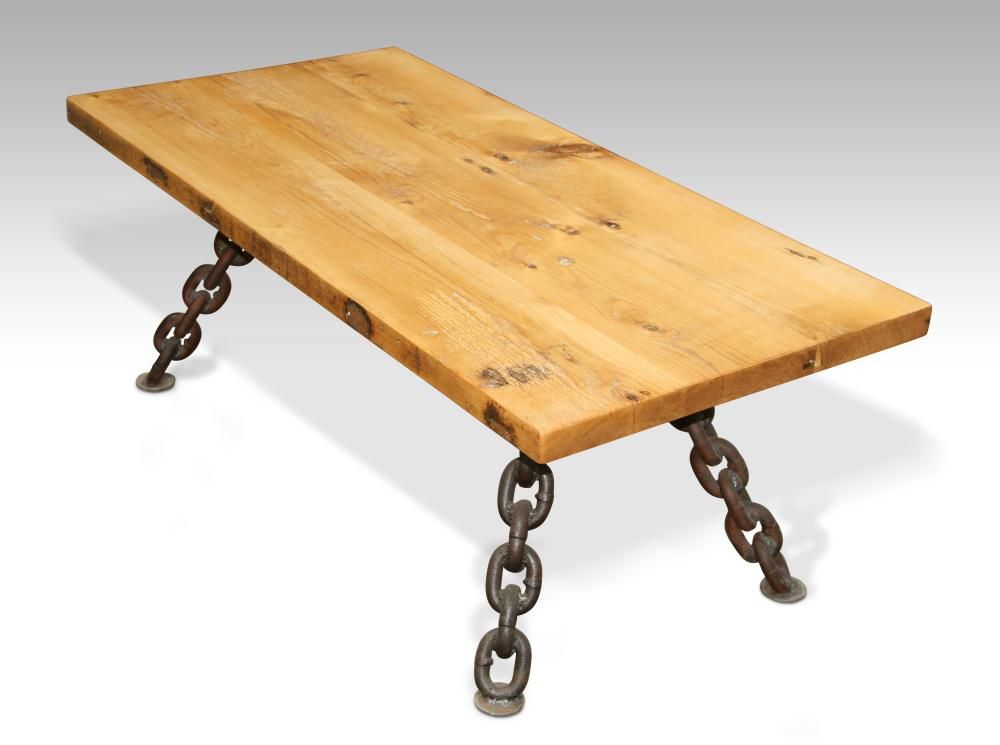 Rustic Coffee Table With Nautical Anchor Chain Legs Rustic Coffee Table Legs (View 6 of 7)