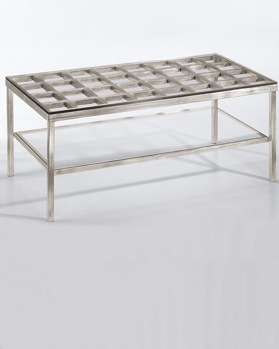 Silver And Glass Coffee Table Modern Minimalist Industrial Style The Perfect Size To Fit With One Of Our Younger Sectional Sofas (View 6 of 10)