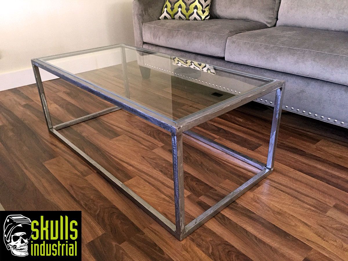 Steel And Glass Coffee Table Welded Steel And Tempered Glass Whats Your Setting Urban Loft Rustic Industrial Modern (View 10 of 10)