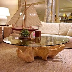 Tree Trunk Coffee Table Glass Top You Keep Your Things Organized And The Table Top Clear The Perfect Size To Fit With One Of Our Younger Sectional Sofas (View 10 of 10)