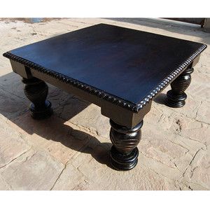 Unique Rustic Solid Wood Black Square Sofa Coffee Table Rustic Black Coffee Table Thing (View 10 of 10)