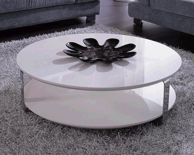 White High Gloss Modern Wood Coffee Table Reclaimed Metal Mid Century Round Natural Diy All White Modern Coffee Table (View 10 of 10)