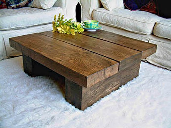 Wood Coffee Tables Idea Table Chunky Living Room Chunky Rustic Plank Family Room Furniture (View 10 of 10)