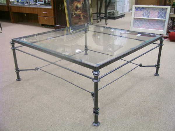 Wrought Iron Coffee Table With Glass Top Modern Minimalist To Fit With One Of Our Younger Sectional Sofas Industrial Style Rustic Wood Furniture (Photo 8 of 10)