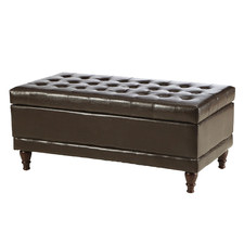 Amhearst Tufted Storage Ottoman Round Leather Coffee Table Ottoman Leather Ottoman Coffee Table Round Leather Ottomans (Photo 1 of 10)