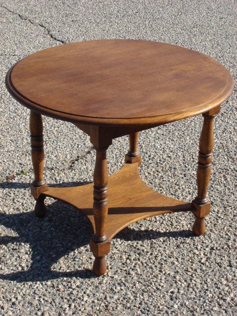 Antique Furniture Antique Round Oak Side Table Lamp Table Lamp Stand Antique Coffee Table Round Antique Coffee Table (View 4 of 10)
