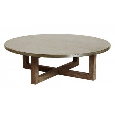 Argo Zinc Top Round Coffee Table Round Timber Coffee Table Round Wood Coffee Tables Timber Trestle Door Coffee Table (View 1 of 10)