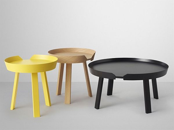 Around Lacquered Round Wooden Coffee Table Furniture Round Wooden Coffee Table Black Yellow And Nature Wood Coffee Table (View 1 of 10)