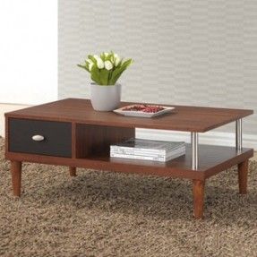 Baxton Studio Eastman Modern Wood Coffee Table Reclaimed Metal Mid Century Round Natural Diy All Modern Coffee Tables Overstock (View 1 of 10)