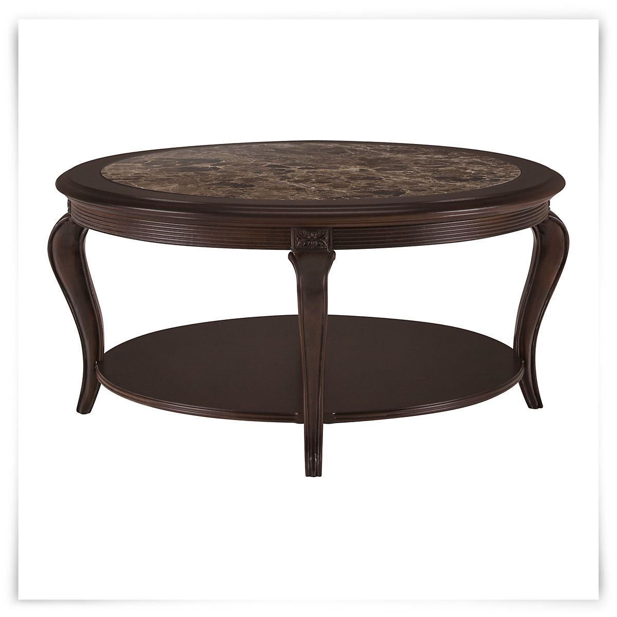 Belmont Dark Tone Marble Round Coffee Table Round Dark Wood Coffee Table Large Dark Wood Coffee Tables (View 1 of 10)