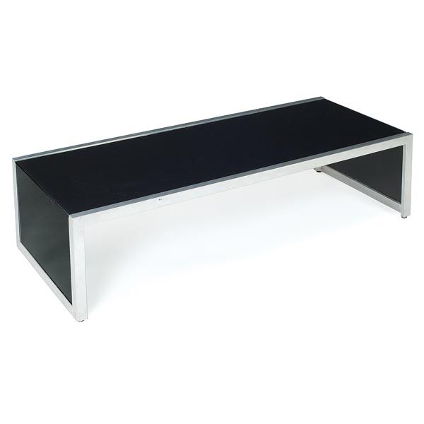 Black Glass Top Coffee Table Modern Coffee Table Possibly By Thayer Coggin Lightweight Aluminum Frame With Original Black Glass Sides And Top (View 3 of 9)