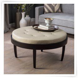 Citation Coffee Table Ottoman With Removable Cushion Round Coffee Table Ottomans Round Cocktail Ottoman (View 3 of 10)
