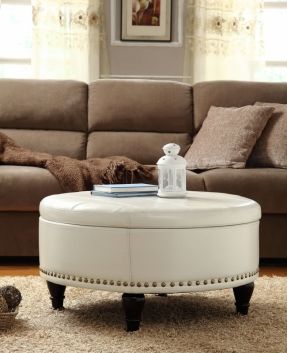 Desk And Table White Leather Round Storage Modern Wood Coffee Table Reclaimed Metal Mid Century Round Natural Diy Padded Large Ottoman Coffee Tables (View 3 of 10)