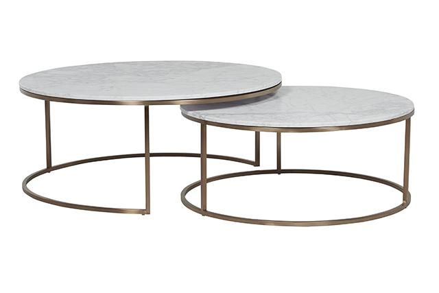 Elle Round Marble Nest Coffee Tables Marble Round Coffee Table Smart Round Marble Top Coffee Table (View 2 of 10)