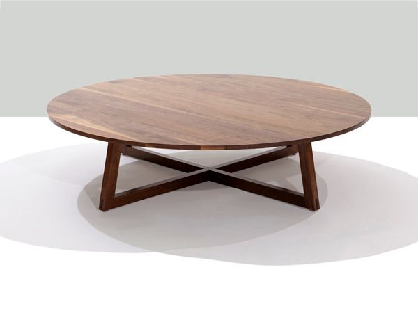 Finn Solid Wood 48 Inch Round Coffee Table Finn Solid Walnut Round Coffee Table Contemporary Round Coffee Table (Photo 9 of 10)