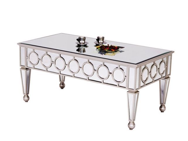 Glass And Silver Coffee Table Glass Countertop Mixed With Metallic Frame Reflects Elegant Taste Legs  (View 1 of 9)