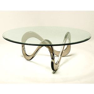 Glass Circle Coffee Table Infinity Acrylic Coffee Table With Round Beveled Glass Top By Designlush (View 2 of 10)