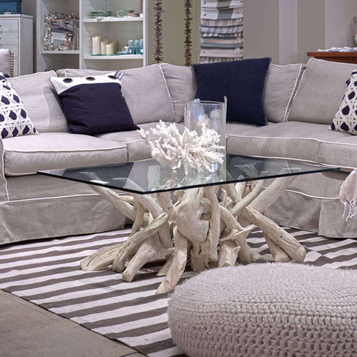Glass Coffee Tables For Small Spaces Furniture Small Spaces Living Room Design With Square Glass Top Crate And Barrel Driftwood Coffee (Photo 4 of 10)