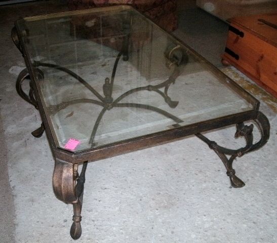 Glass Iron Coffee Table Beautiful Wrought Iron Coffee Table W Beveled Glass Top Old Tables (View 3 of 10)