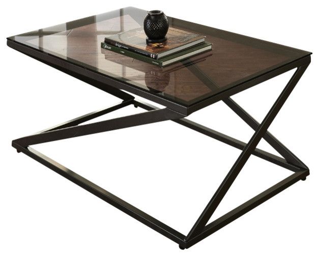 Glass Top Coffee Table With Metal Base Steve Silver Darius 3 Piece Glass Top Coffees Tables Set With Metal Base Traditional (View 9 of 10)