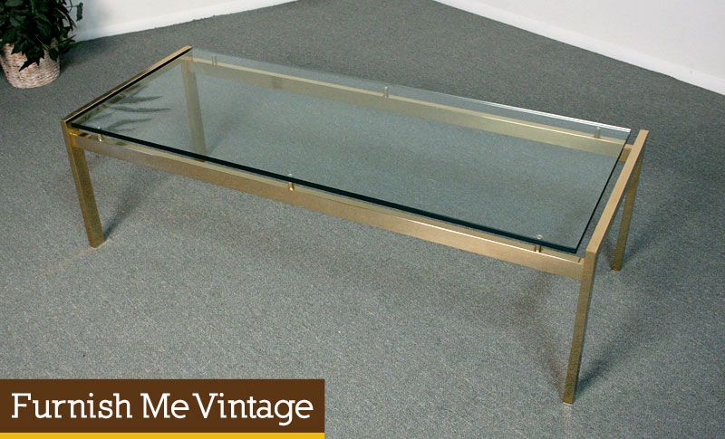 Glass Top Metal Coffee Table Vintage Mid Century Two Tier Glass Coffee Table Brass Colored W Smokey Glass (View 9 of 10)