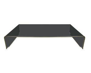 Low Glass Coffee Table Black Curved Glass Designer Low Mid Coffee Table New 110cm X 60cm X 22cm Simple Designs (View 2 of 10)