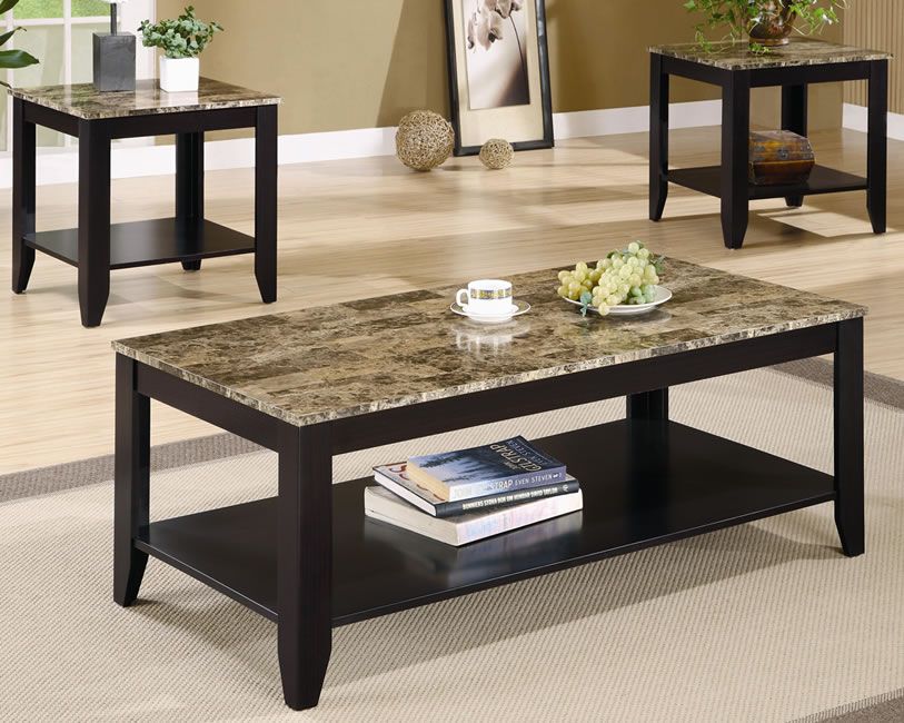 Marble Top Coffee Table Sets Enrich Your Home With This Set Of Occasional Tables For A Visually Pleasing Style Faux Marble Turned (View 6 of 10)